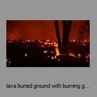 lava buried ground with burning gasses